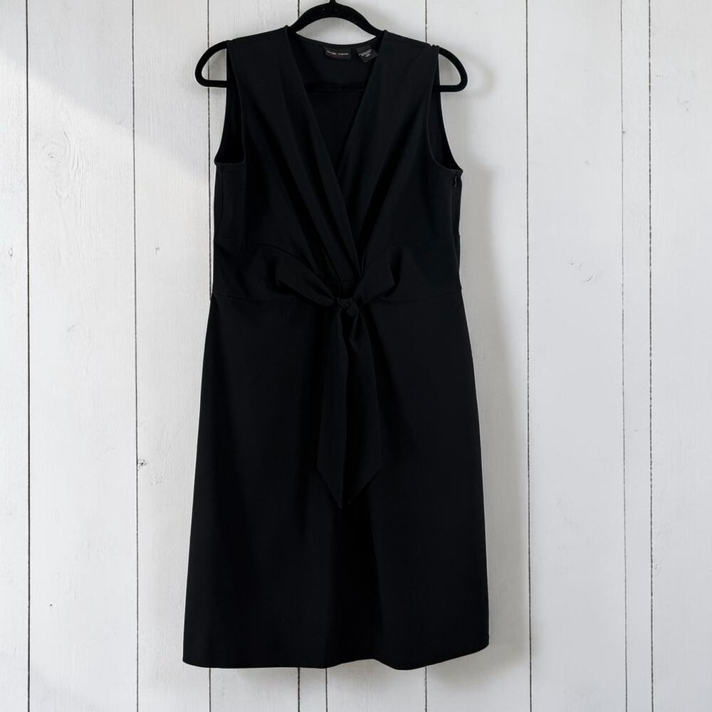 New York & Company Black Tie Front Sheath Dress Size 14 Minimalist
